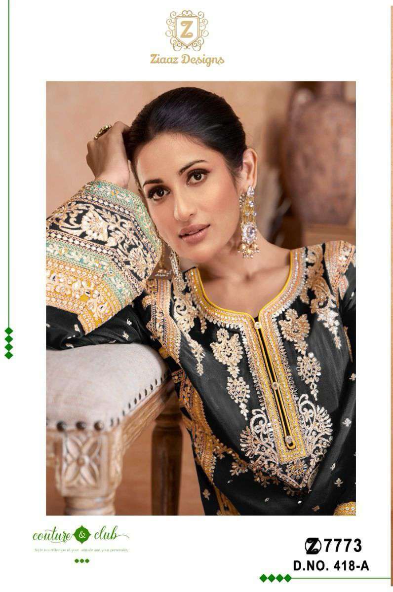 Ziaaz Designs 418 A Wedding Wear Designer Pakistani Dress Collection
