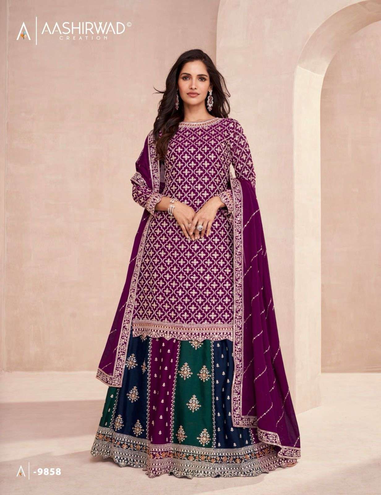 Aashirwad Colors Fruti And Dark Edition Designer Lehenga Style Dress Online Collection