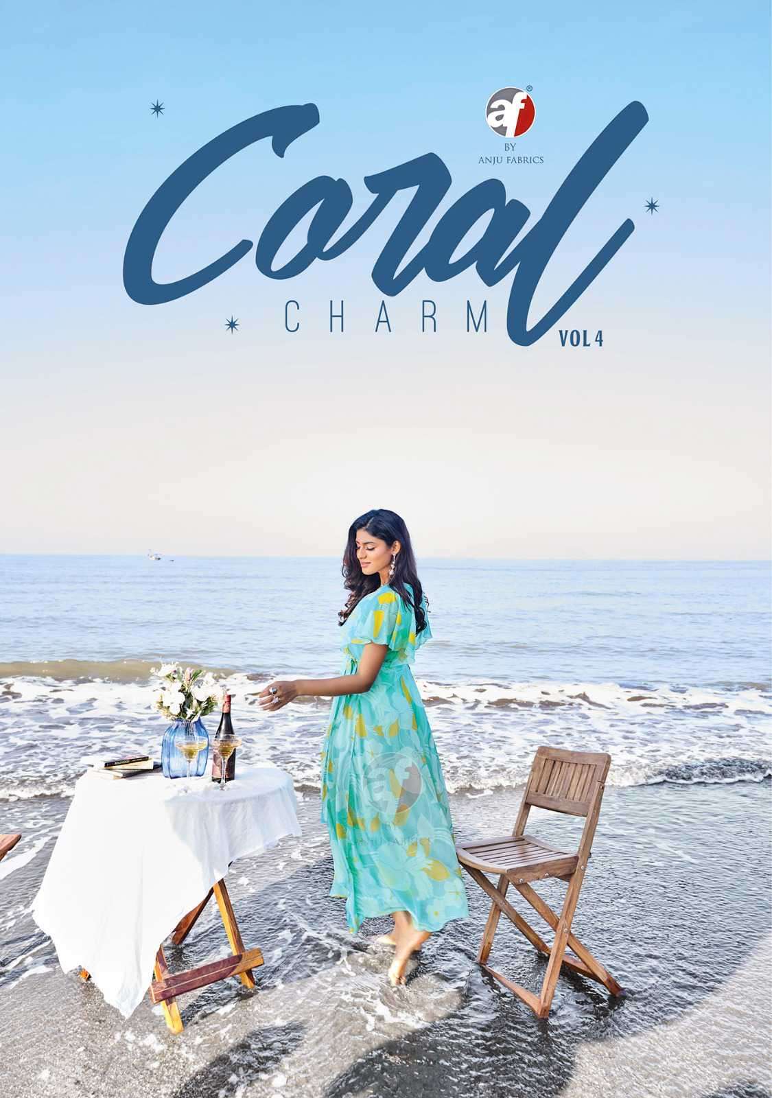Af Stock Out Coral Charm Vol 4 By Anju Fabrics Ladies Wear Fancy Long Kurti Dealers