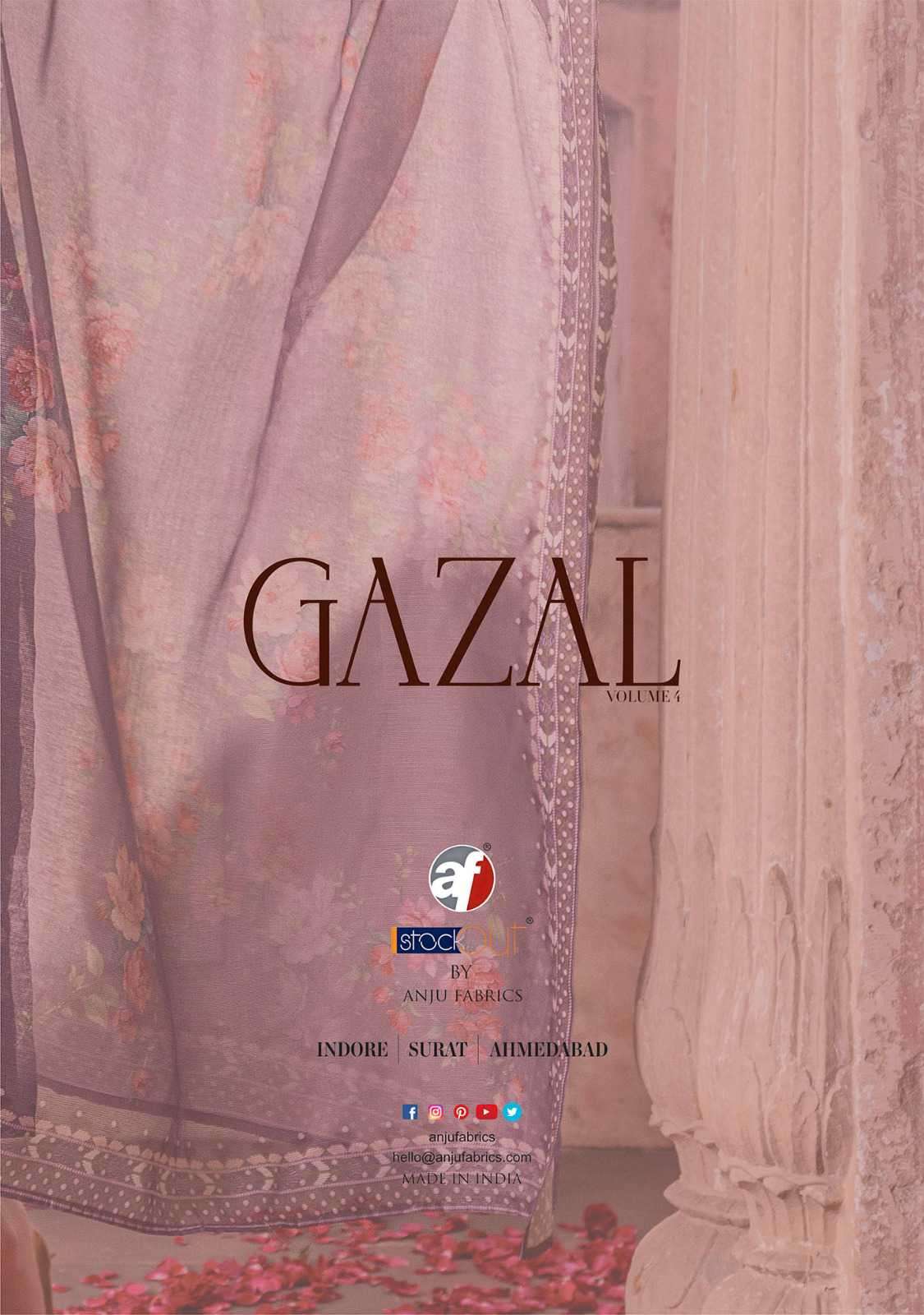 Af Stock Out Gazal Vol 4 By Anju Fabrics Exclusive Kurti Pant Dupatta Set Dealers