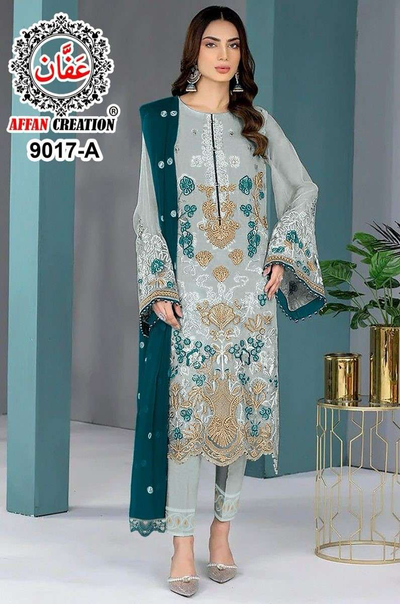 Affan Creation 9017 Colors Heavy Embroidered Pakistani Suit New Designs