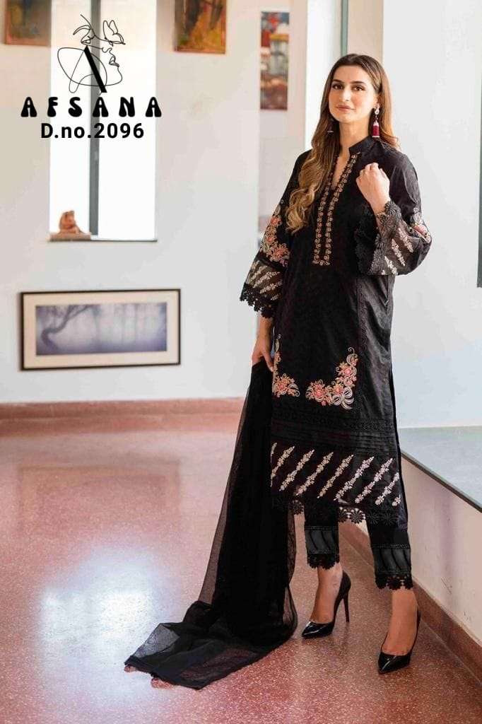 Afsana Ammara 2096 Pakistani Kurti Pant Dupatta Combo Designs Dress