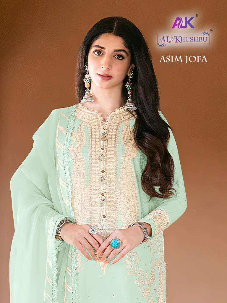Al Khushbu Asim Jofa 4057 Colors Straight Style Pakistani Designer Suit Suppliers