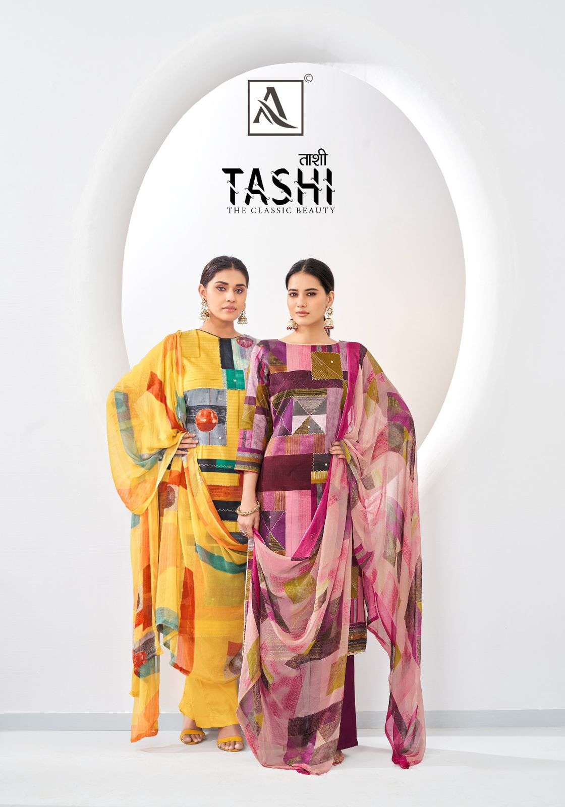 Alok Suit Tashi Fancy Elegant Work Ladies Salwar Suit Dealers