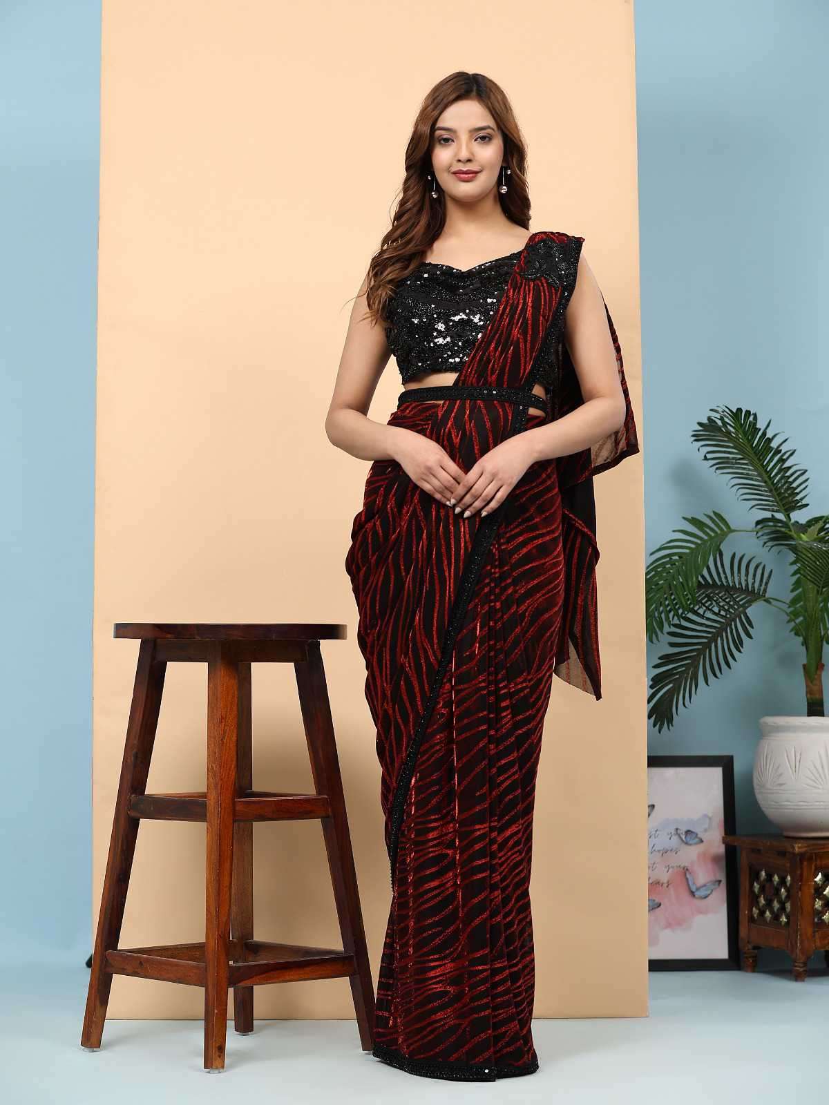 Amoha Trends 332 Colors Designer Ready To Wear Saree Exporters