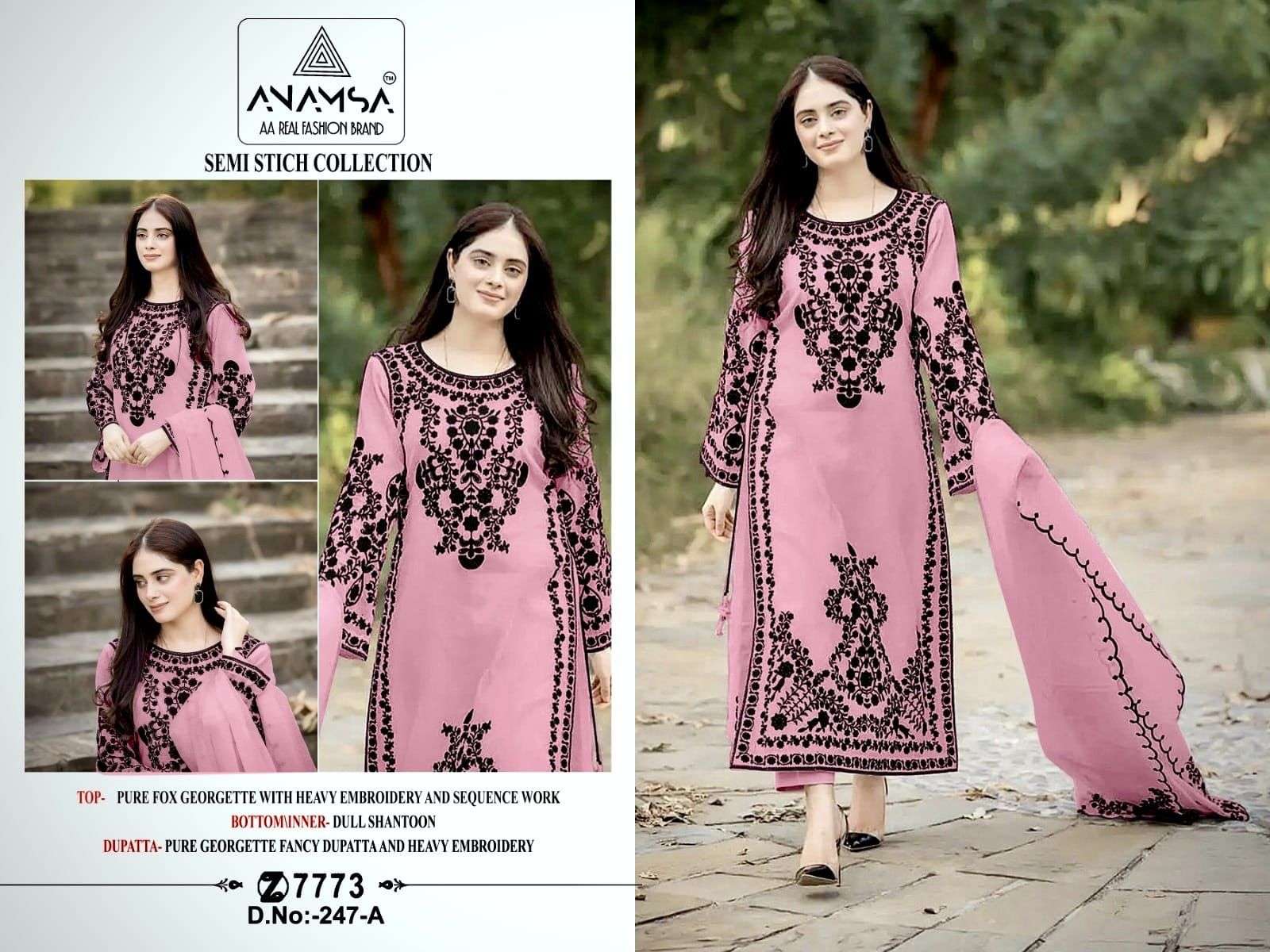 Anamsa 247 Colors Exclusive Straight Suit Pakistani Collection