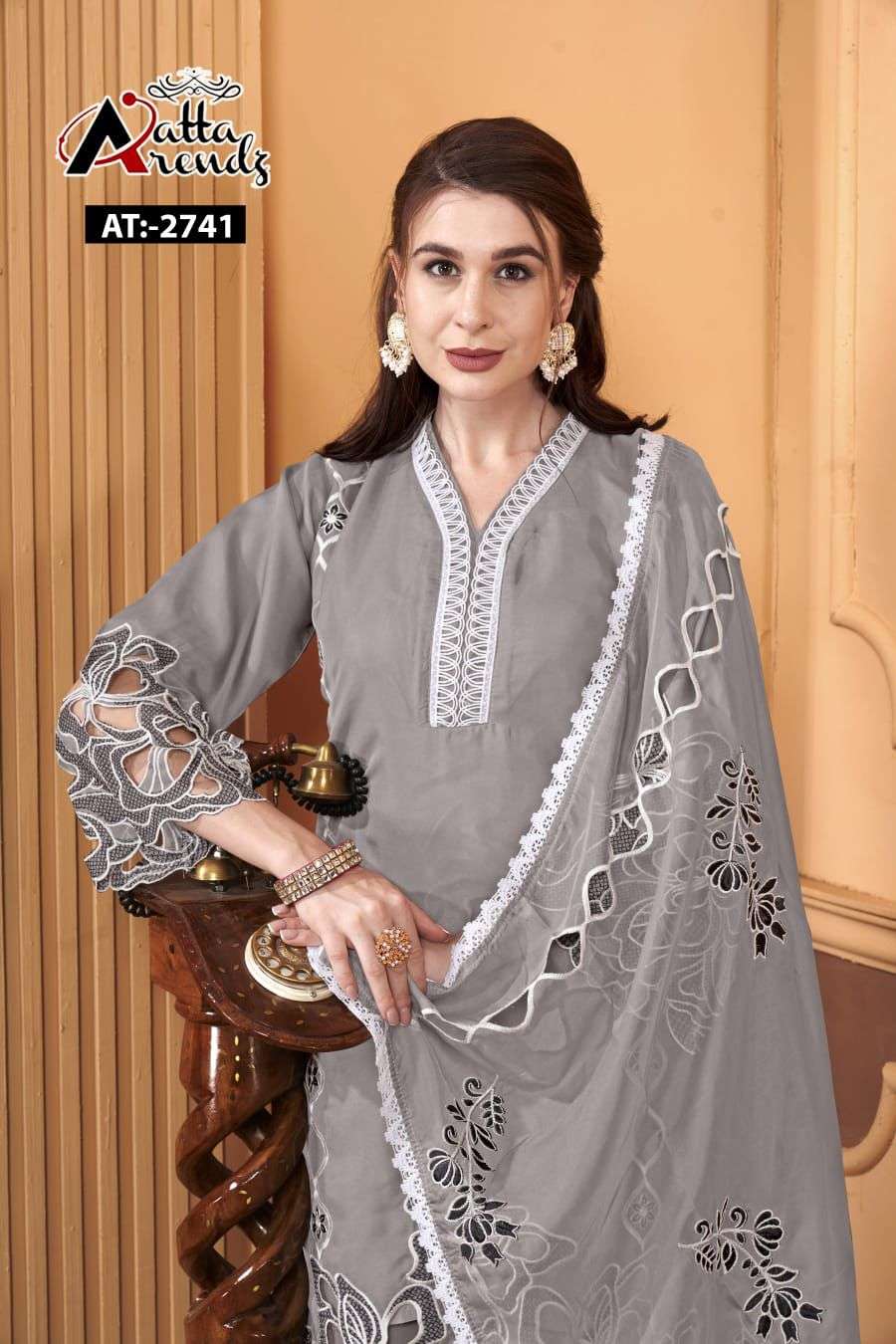 Atta Trendz 2741 Designer Top Bottom Dupatta Set Pakistani Collection