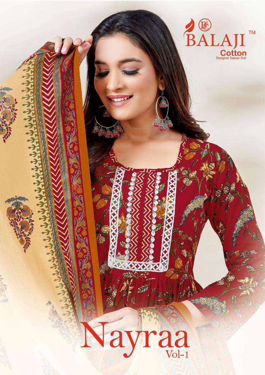 Balaji Cotton Nayraa Vol 1 Cotton Nayra Style Dress Readymade Collection