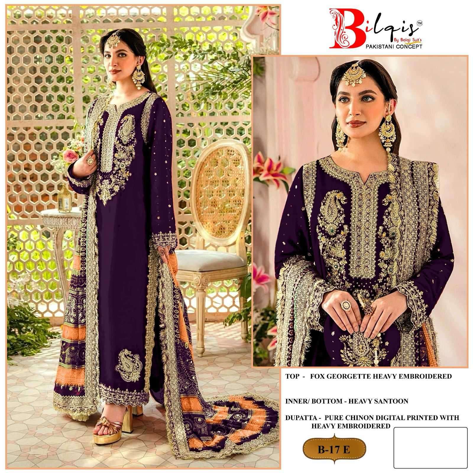 Bilqis B 17 Colors 2 Festive Wear Georgette Pakistani Suit New Designs