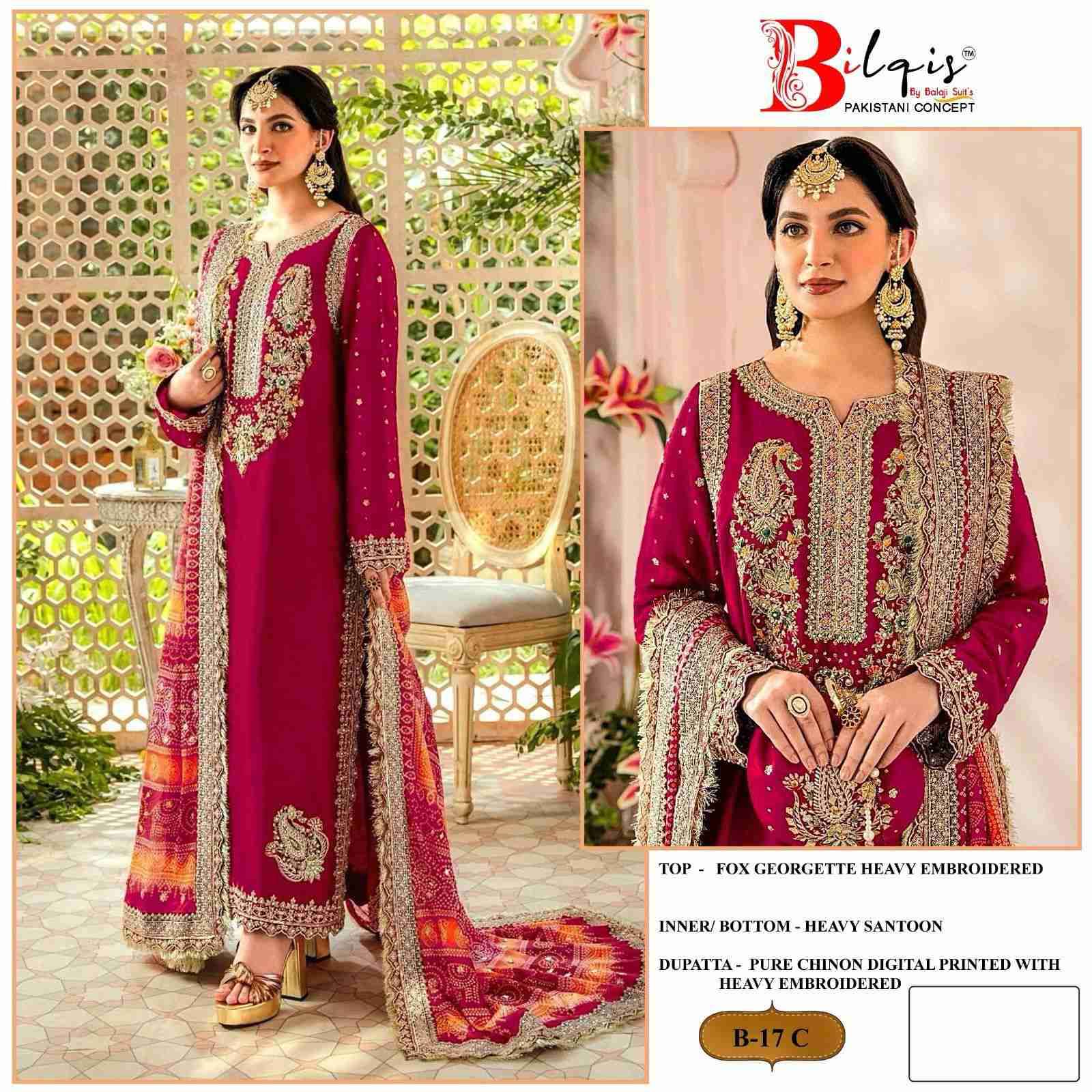 Bilqis B 17 Colors Latest New Designs Pakistani Suit Wholesalers