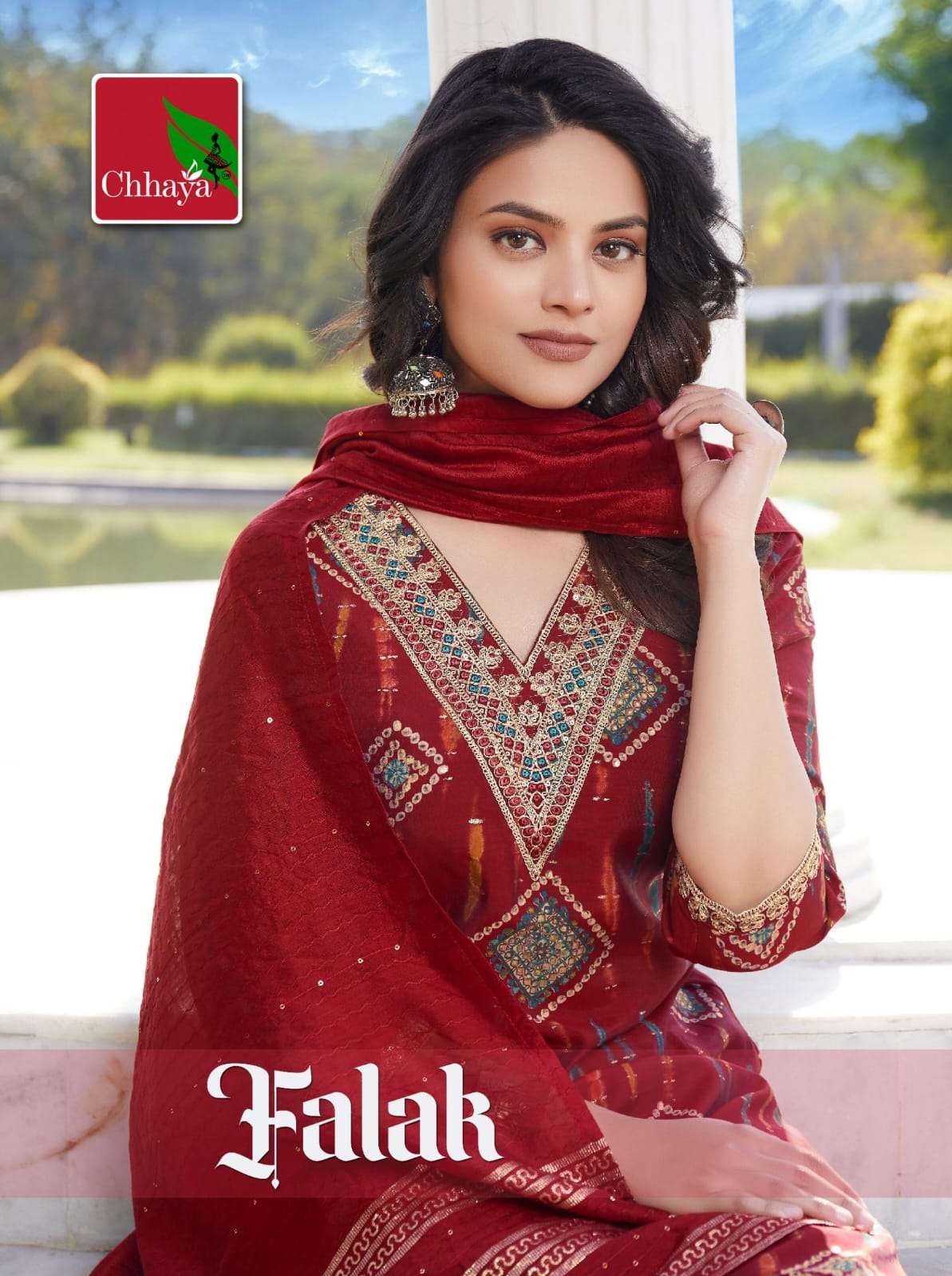 Chhaya Falak Fancy Silk Kurti Pant Dupatta Set Catalog Exporters