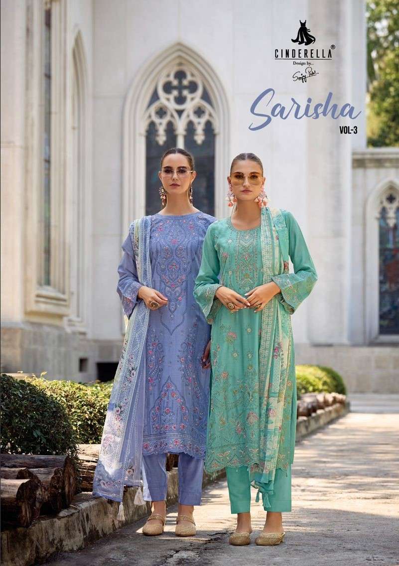 Cinderella Sarisha Vol 3 Exclusive Muslin Fancy Suit Catalog Dealers