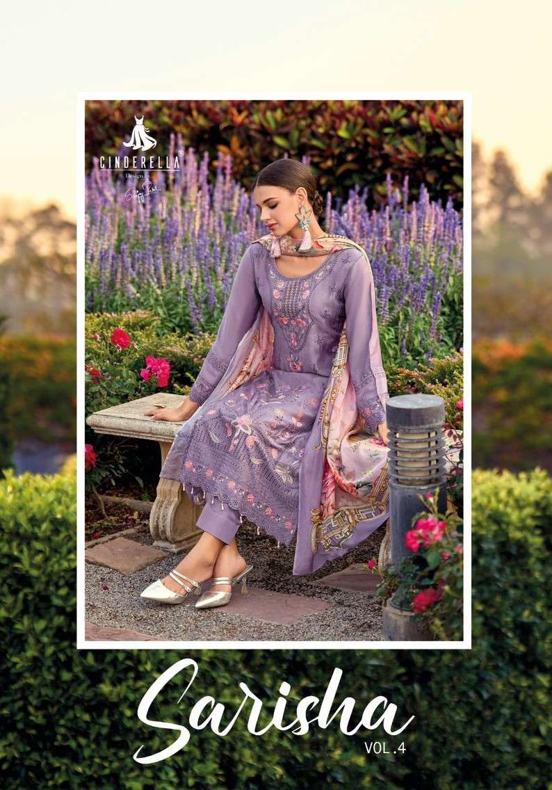 Cinderella Sarisha Vol 4 Designer Muslin Suit Catalog Festive Collection