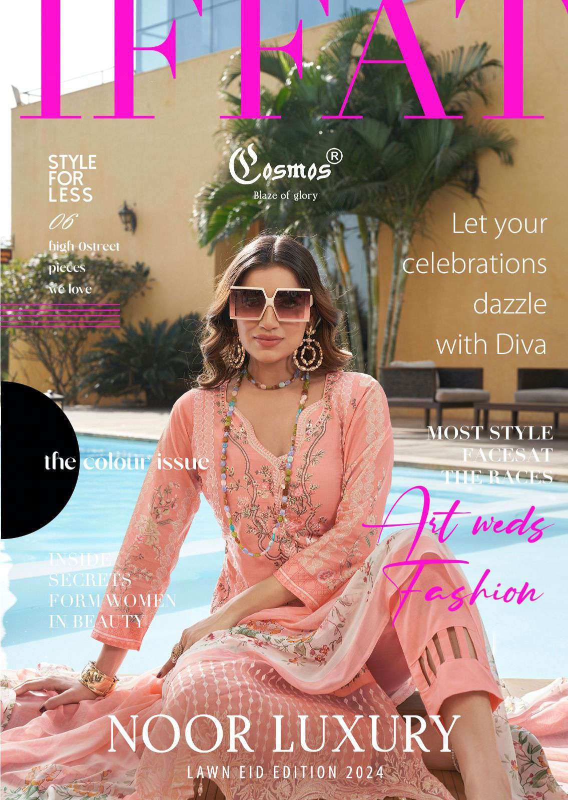 Cosmos Noor Luxury Lawn Eid Edition 24 Pakistani Cotton Suit Festive Collection