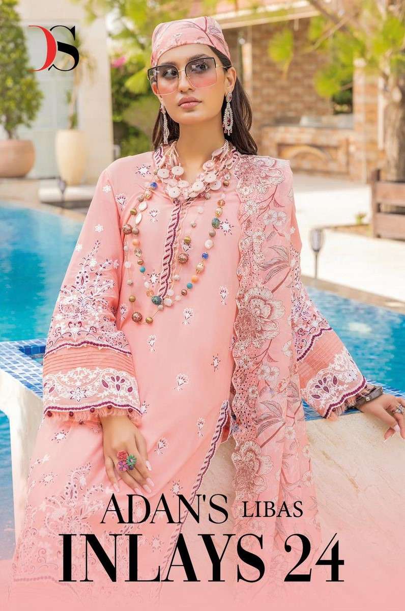 Deepsy Adans Libas Inlays 24 Pure Cotton Pakistani Suit Catalog Dealers