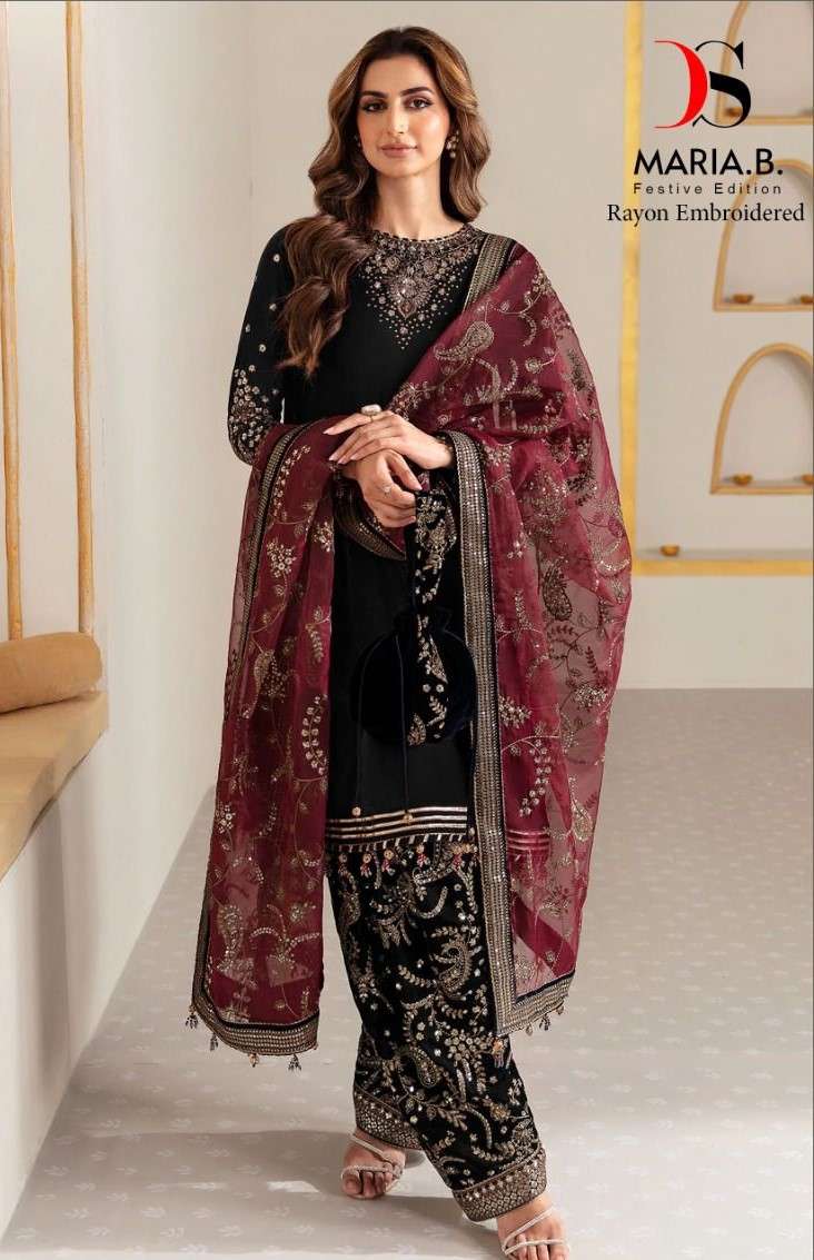 Deepsy Maria B Festive Edition Rayon Embroidered Pakistani Designer Dress