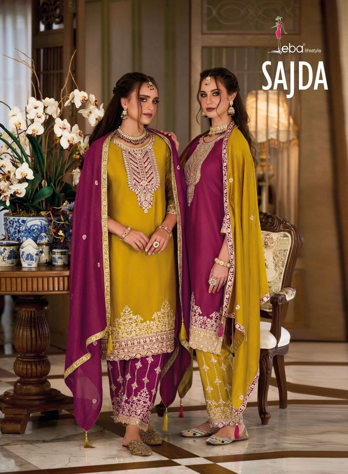 Eba Lifestyle Sajda Readymade Designer Suit Exporters In Surat