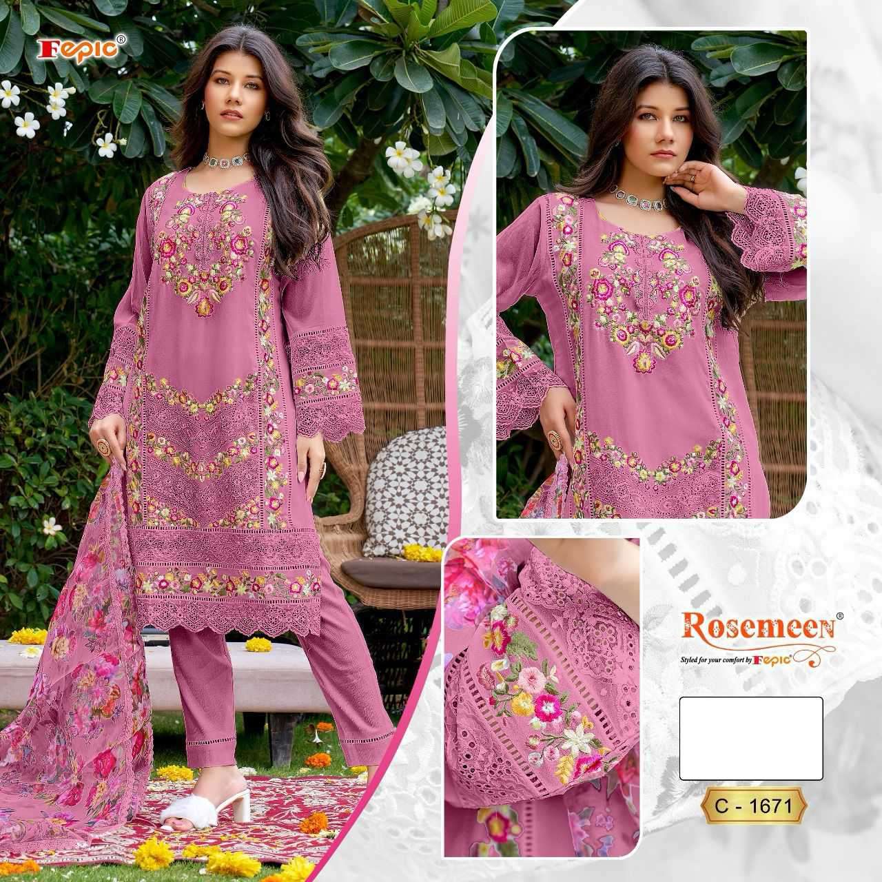 Fepic C 1671 Colors Designer Straight Style Pakistani Dress Catalog Dealers