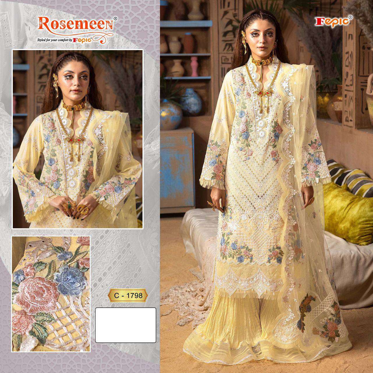 Fepic C 1798 Colors Pakistani Designer Work Cotton Dress Wholesalers