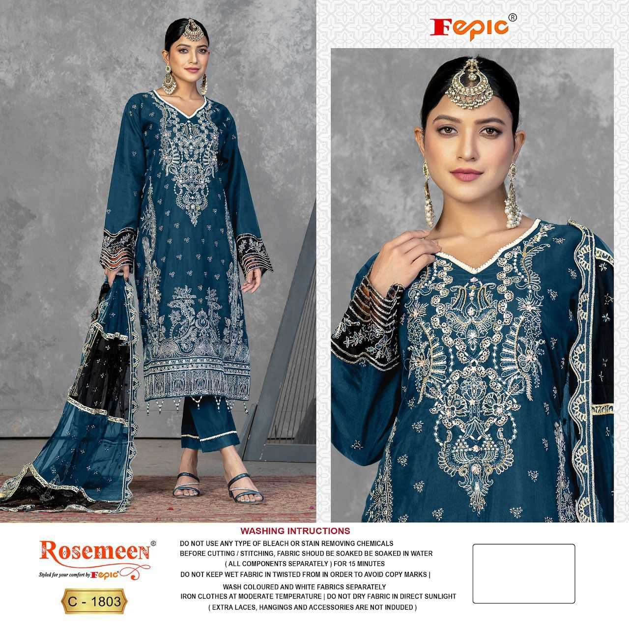 Fepic C 1803 Colors Wedding Wear Pakistani Dress Catalog Exporters