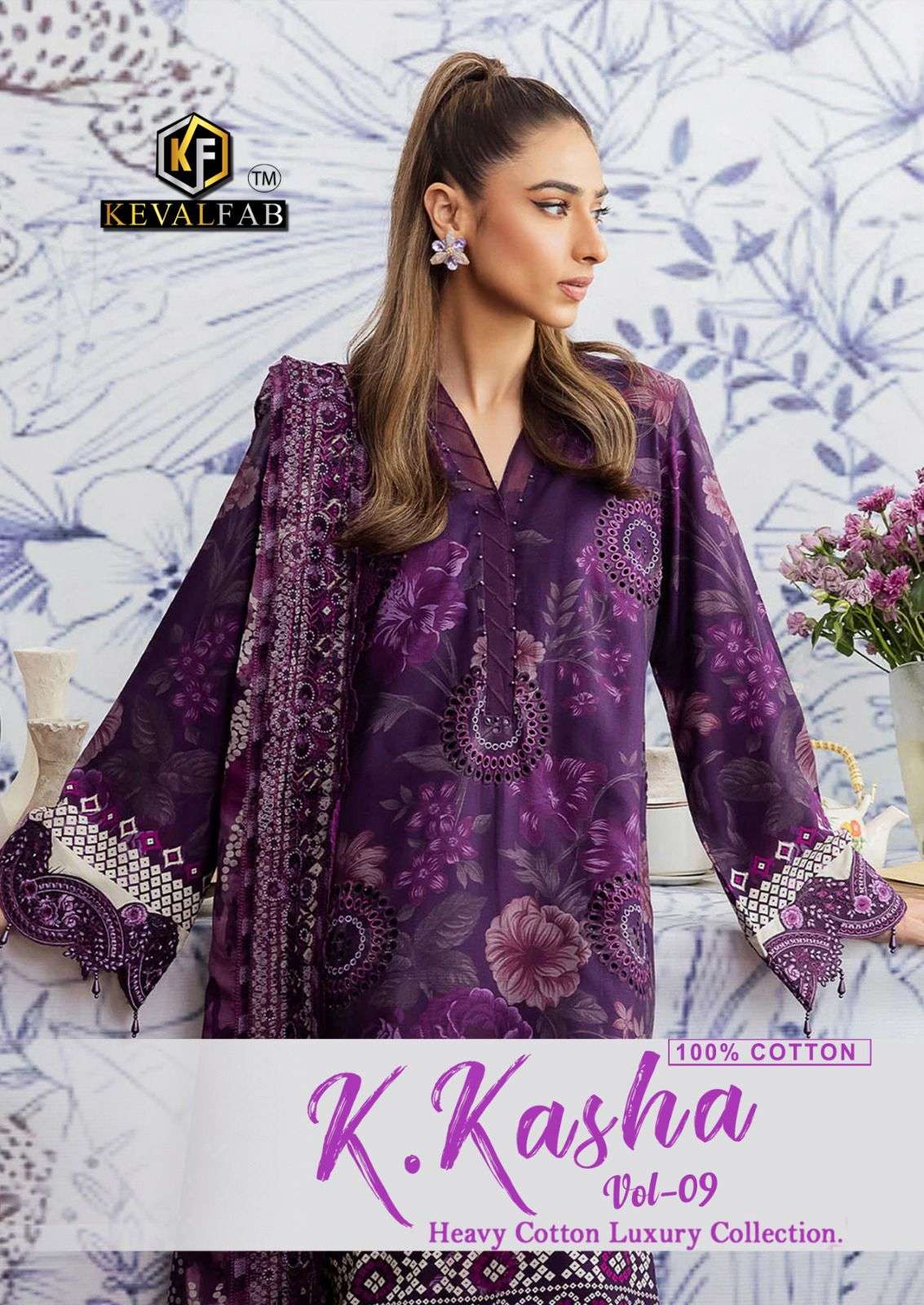 Keval Fab K Kasha Vol 9 Fancy Cotton Ladies Dress Material Suppliers