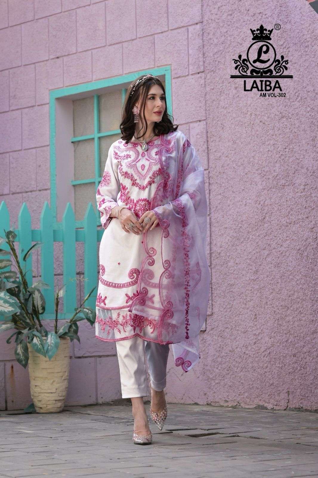 Laiba Am Vol 302 Pakistani Top Bottom Dupatta Set Festive Collection