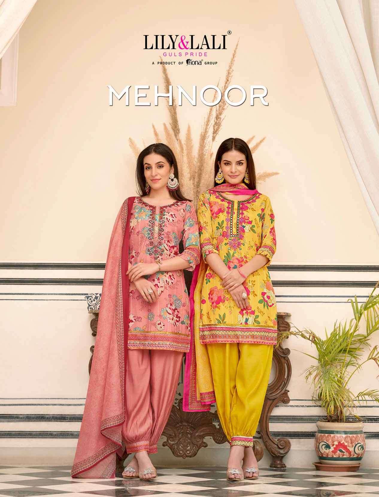 Lily And Lali Mehnoor Afghani Designs Top Bottom Dupatta Set Festive Collection