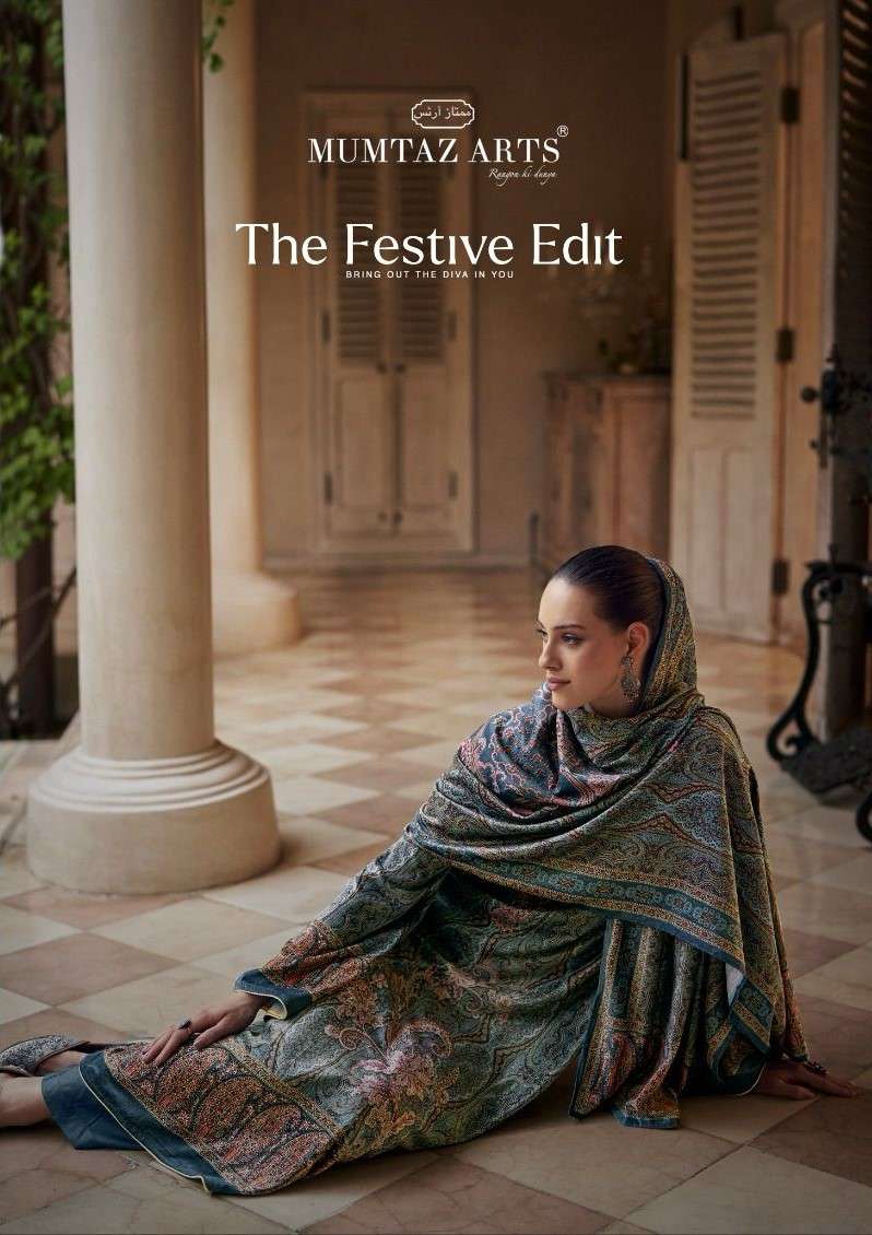 Mumtaz Arts Festive Edit Swarovski Designs Fancy Cotton Suit Latest Catalog