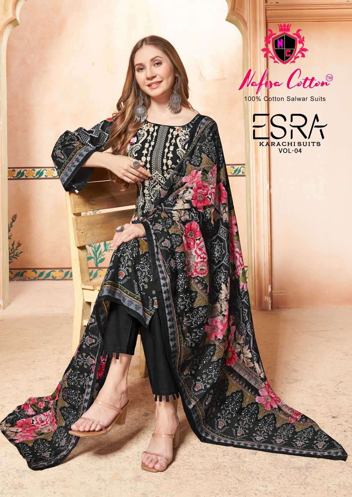Nafisa Cotton Esra Vol 4 Karachi Print Cotton Ladies Dress Suppliers