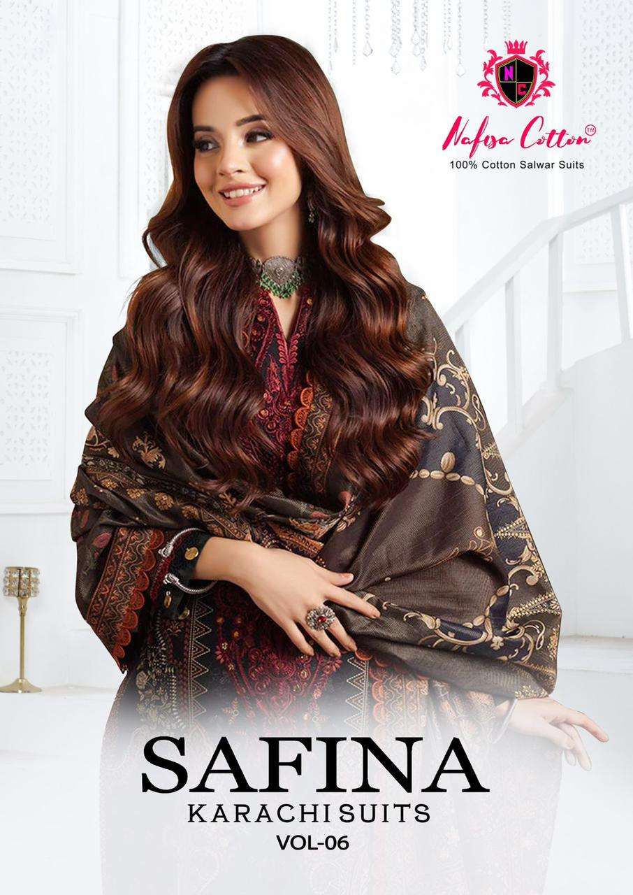 Nafisa Cotton Safina Vol 6 Karachi Printed Cotton Dress Online Sales Catalog Suppliers