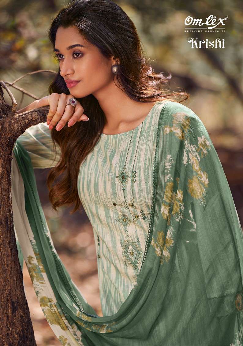 Omtex Krishi Fancy Linen Cotton Ladies Dress Exclusive Collection