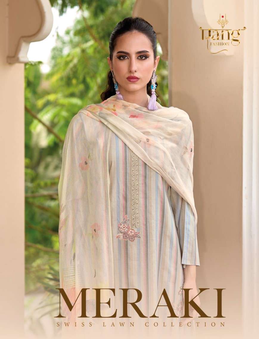 Rang Meraki Fashion Fancy Lawn Cotton Ladies Salwar Kameez Catalog Dealers
