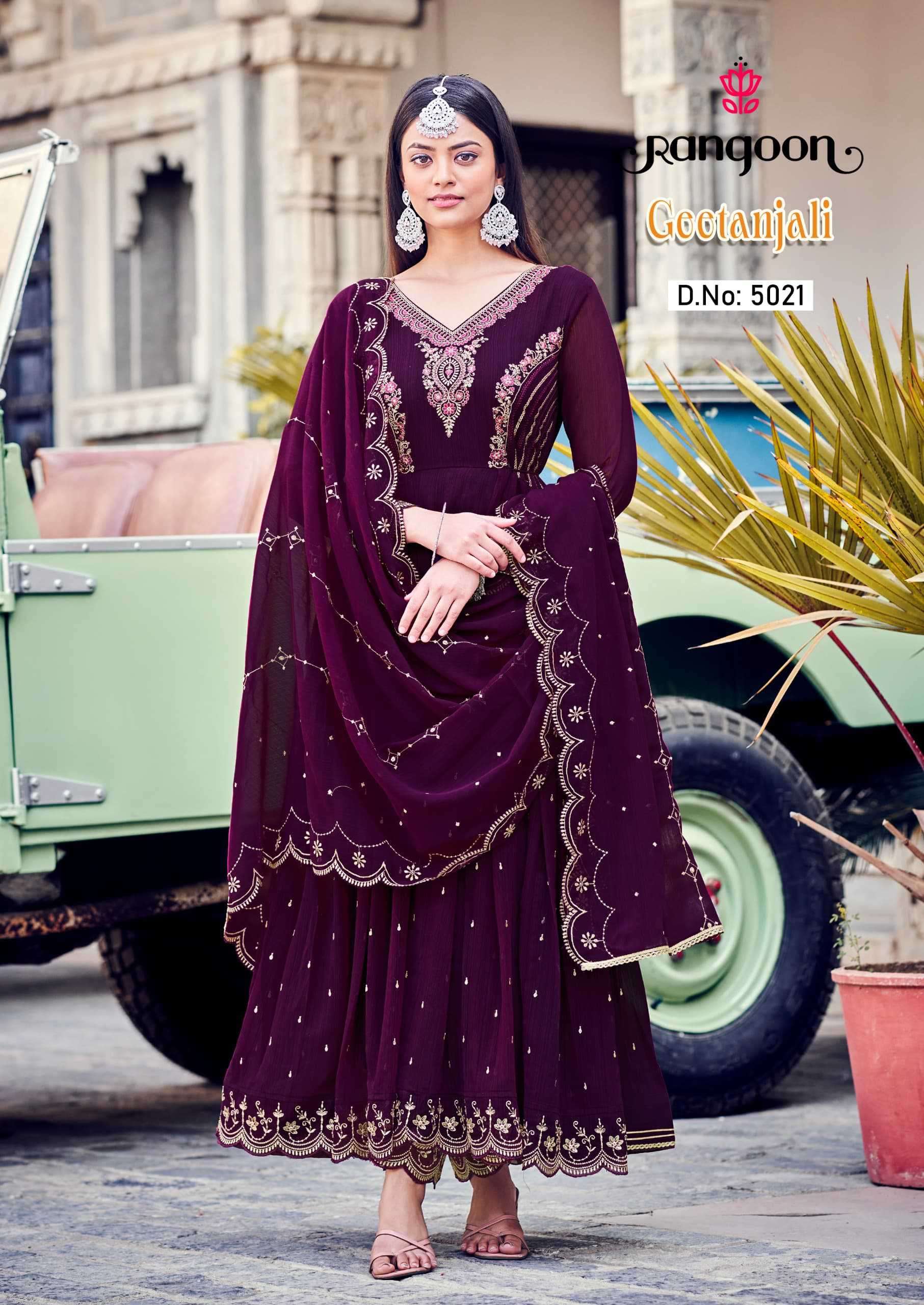Rangoon Geetanjali Designer Anarkali Style Dress Catalog Exporters
