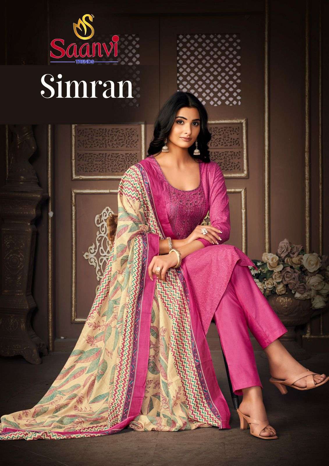 Saanvi Trends Simran Unstitch Cotton Salwar Suit Catalog Suppliers