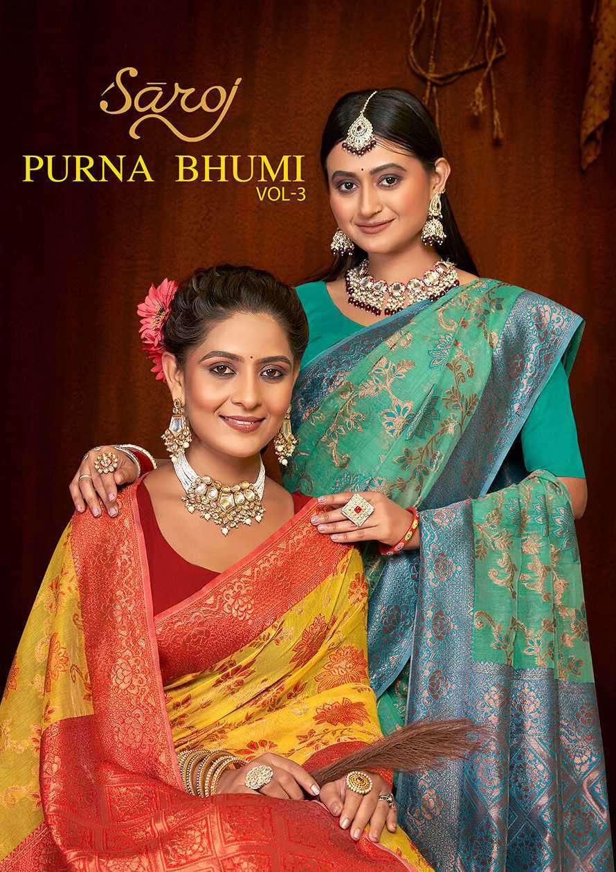 Saroj Sarees Purna Bhumi Vol 3 Festive Wear Fancy Cotton Saree Online Collection