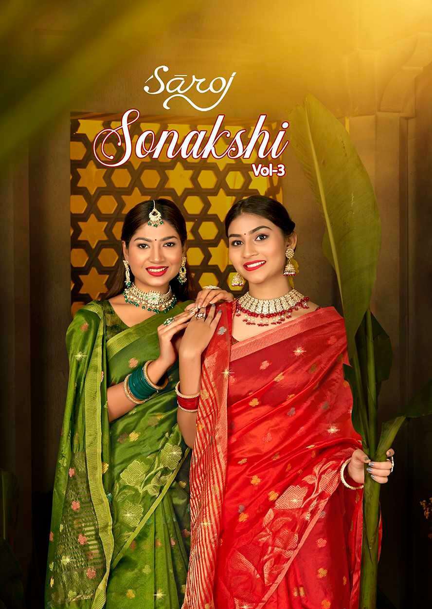 Saroj Sonakshi Vol 3 Exclusive Organza Saree Online Suppliers