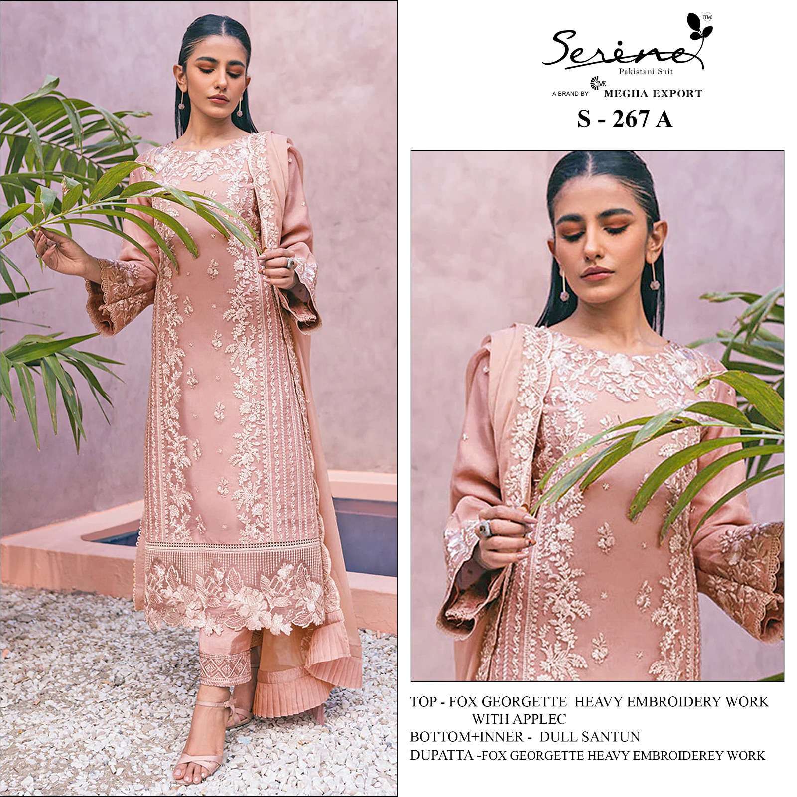 Serine S 267 Colors Partywear Pakistani Designer Suit Suppliers