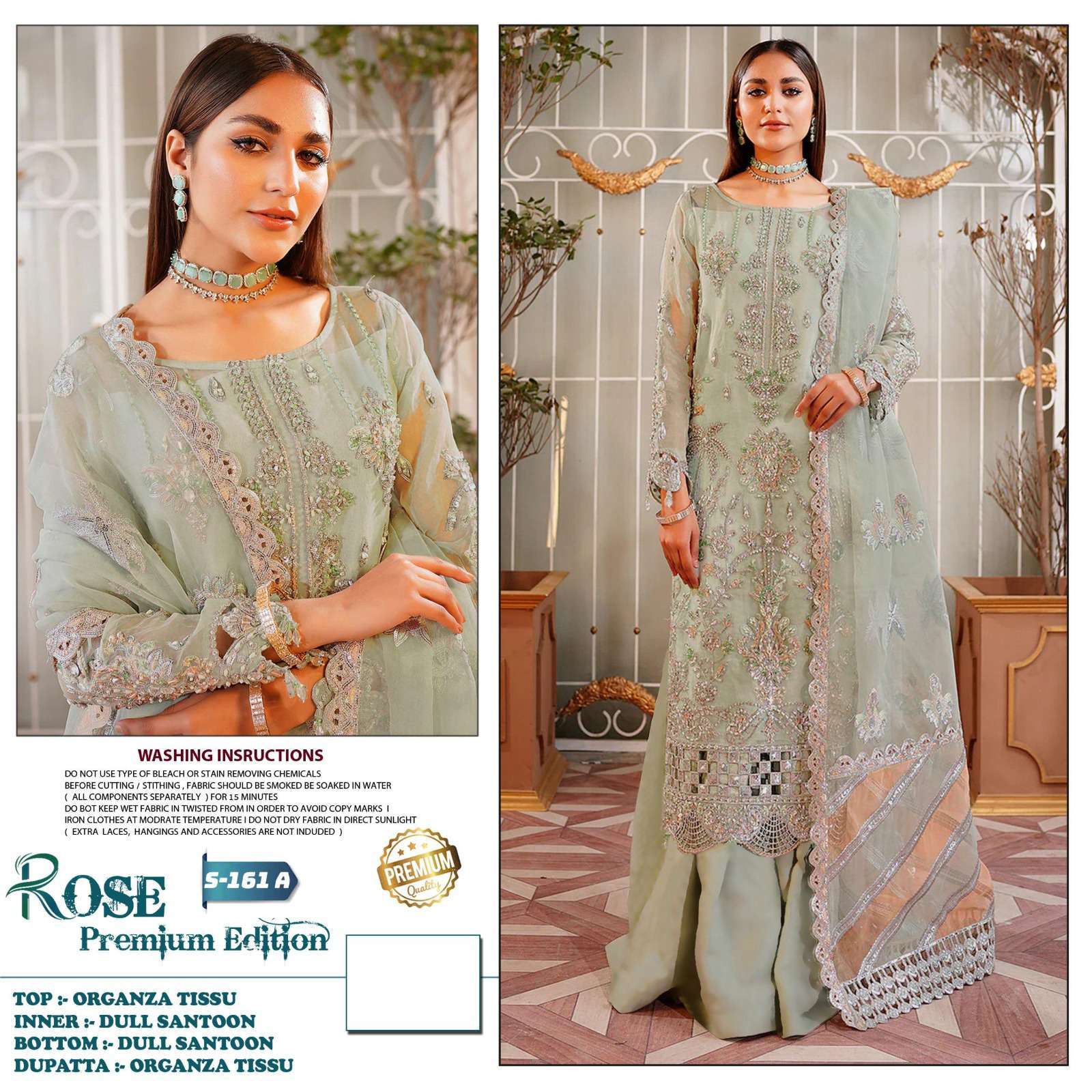 Shanaya Rose Premium Edition S 161 Colors Pakistani Organza Designer Suit Wholesale