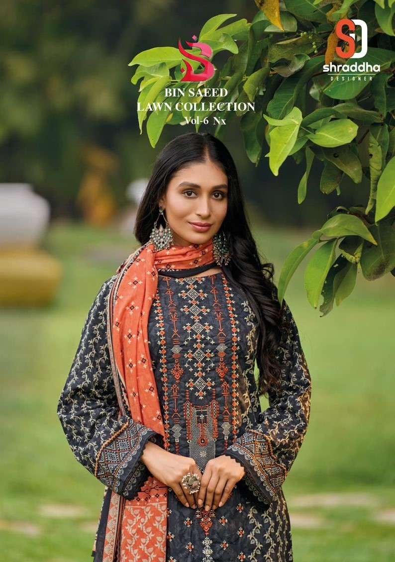 Shraddha Bin Saeed Lawn Collection Vol 6 Nx Pakistani Cotton Ladies Dress Dealers