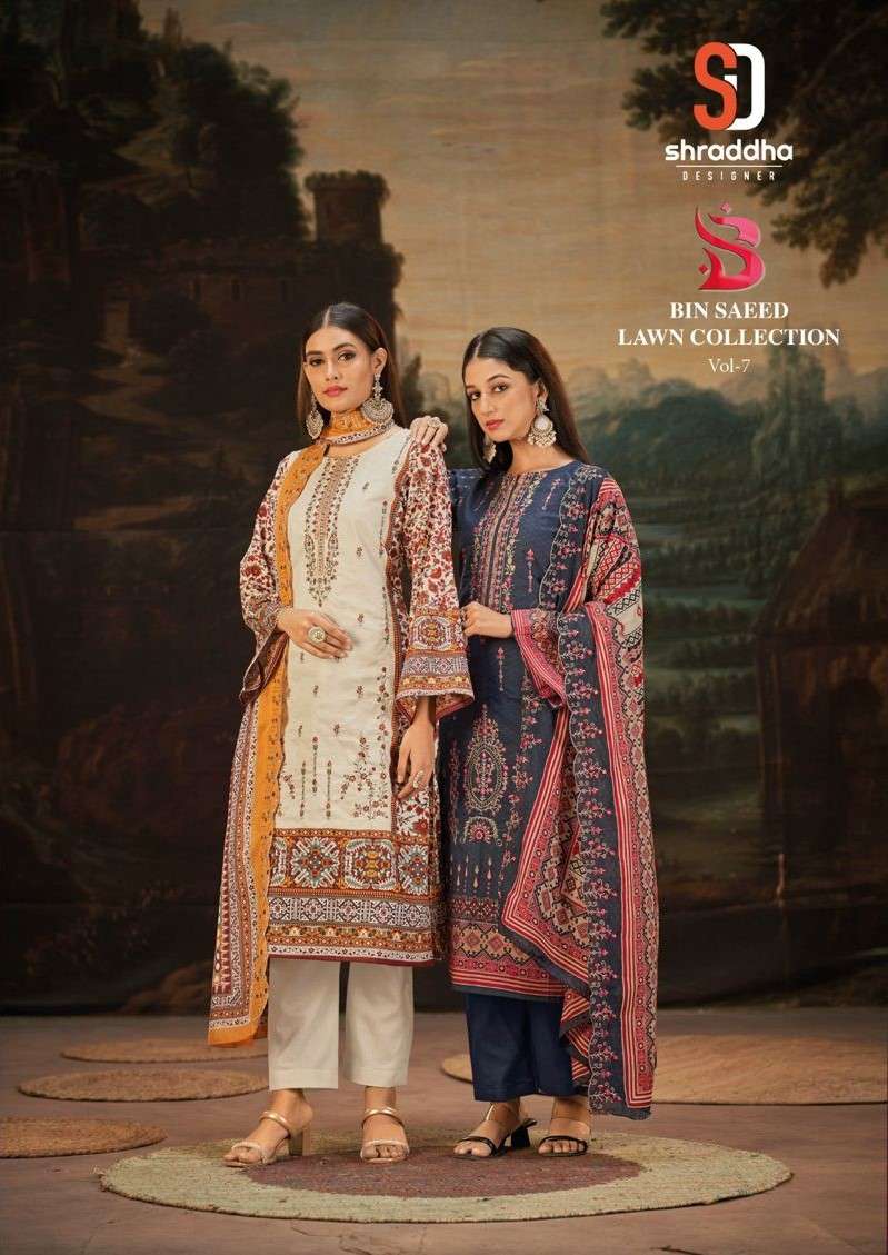 Shraddha Bin Saeed Lawn Collection Vol 7 Cotton Pakistani Dress Suppliers