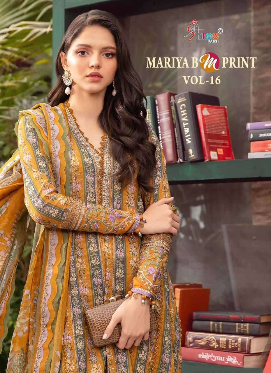 Shree Fabs Mariya B M Print Vol 16 Pure Cotton Pakistani Suit Online Dealers