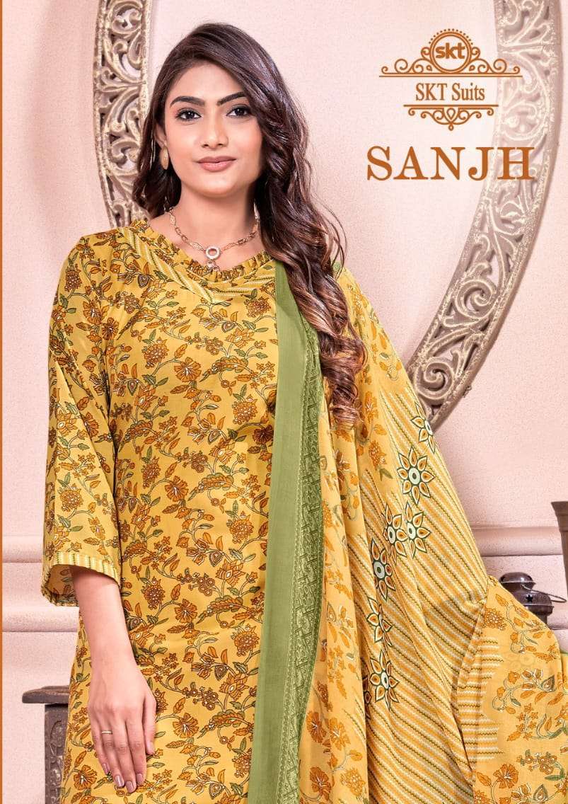 Skt Suits Sanjh Printed Dress Material Catalog Buy Online Exporters