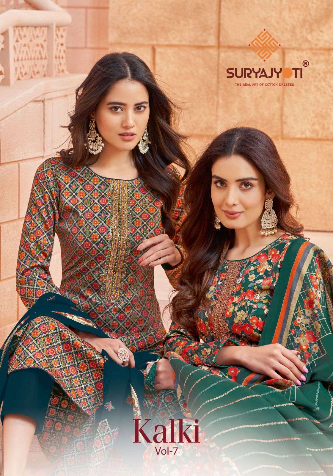 Suryajyoti Kalki Vol 7 Ladies Wear Jam Satin Unstitch Suit Exporters