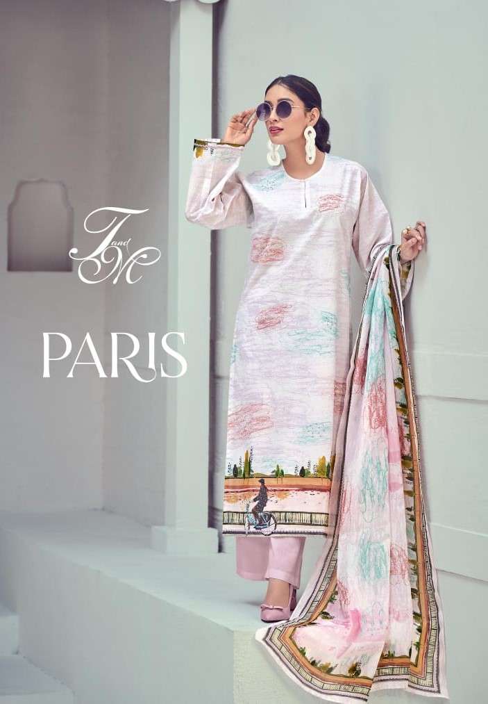 T And M Designer Paris Exclusive Digital Print Ladies Suit Catalog Exporters