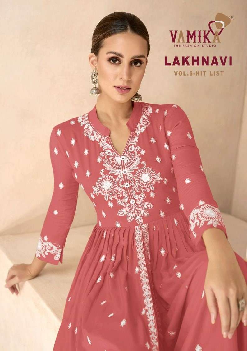 Vamika Lakhnavi Vol 6 Hit List Readymade Lucknowi Suit Catalog Dealers