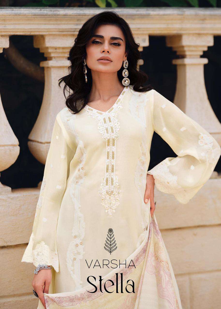 Varsha Stella Exclusive organza Salwar Suit Catalog varsha Dealer