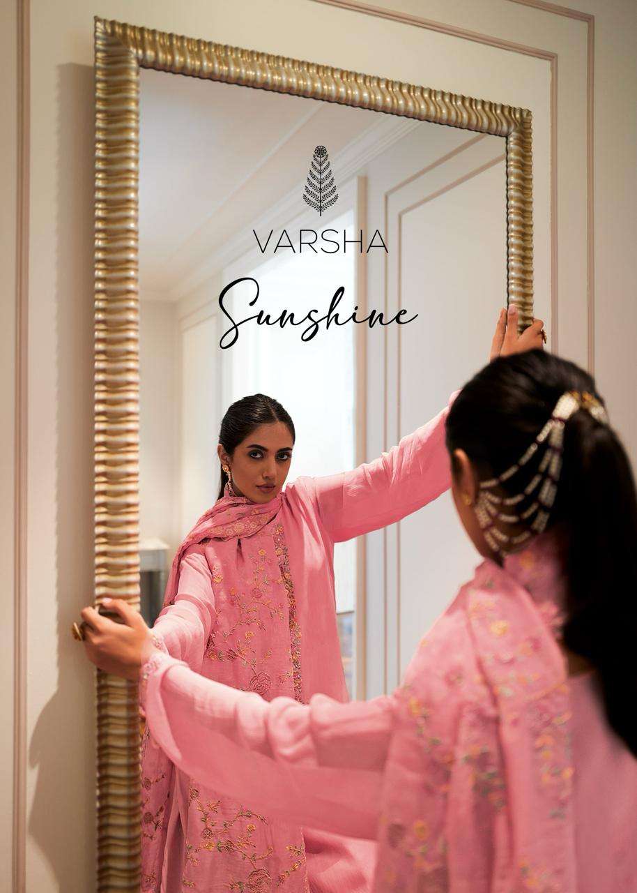 Varsha Sunshine Latest Style Muslin Festive Wear Suit Suppliers