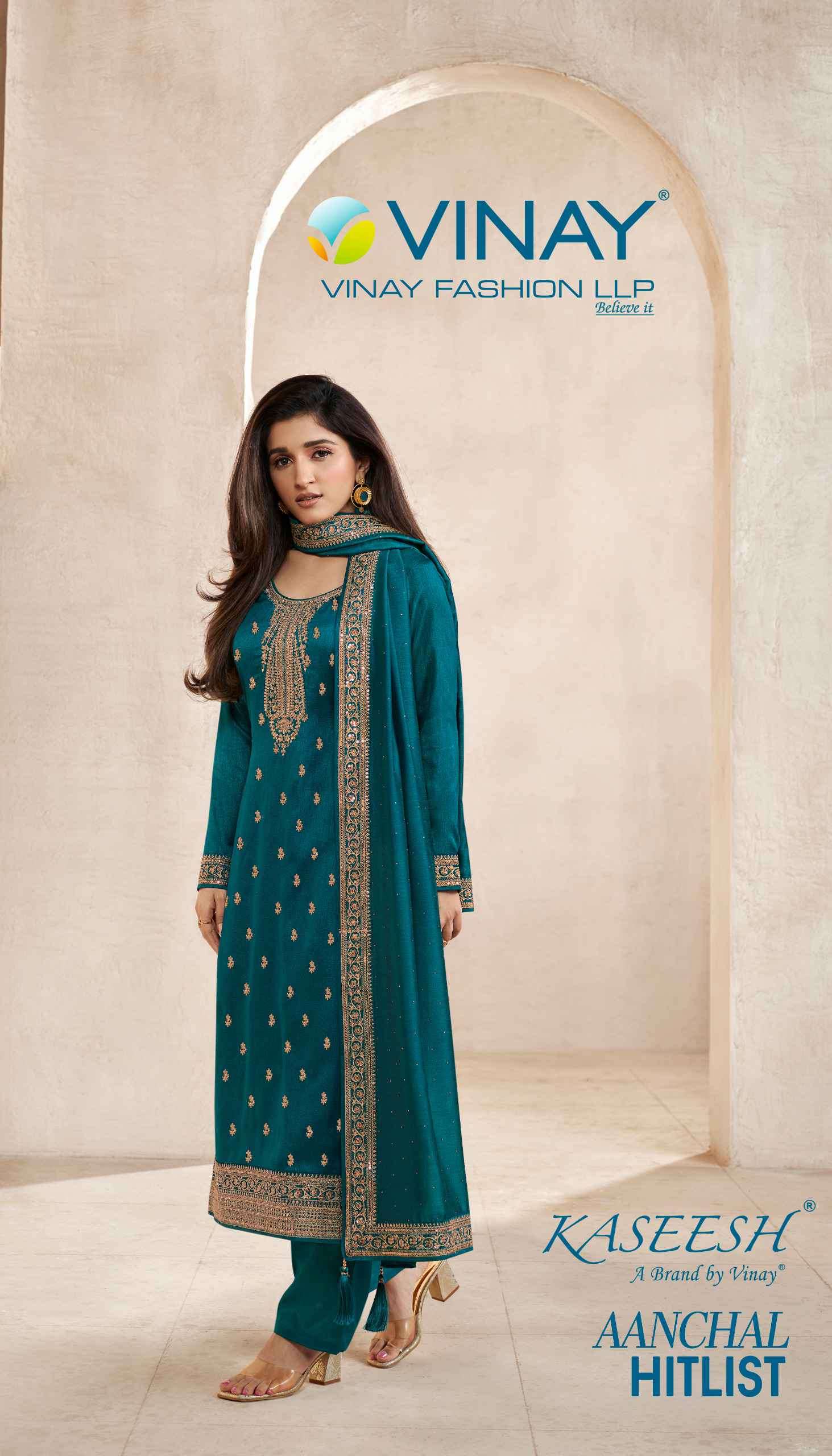 Vinay Fashion Kaseesh Aanchal Hitlist Designer Georgette Silk Suit Festive Collection