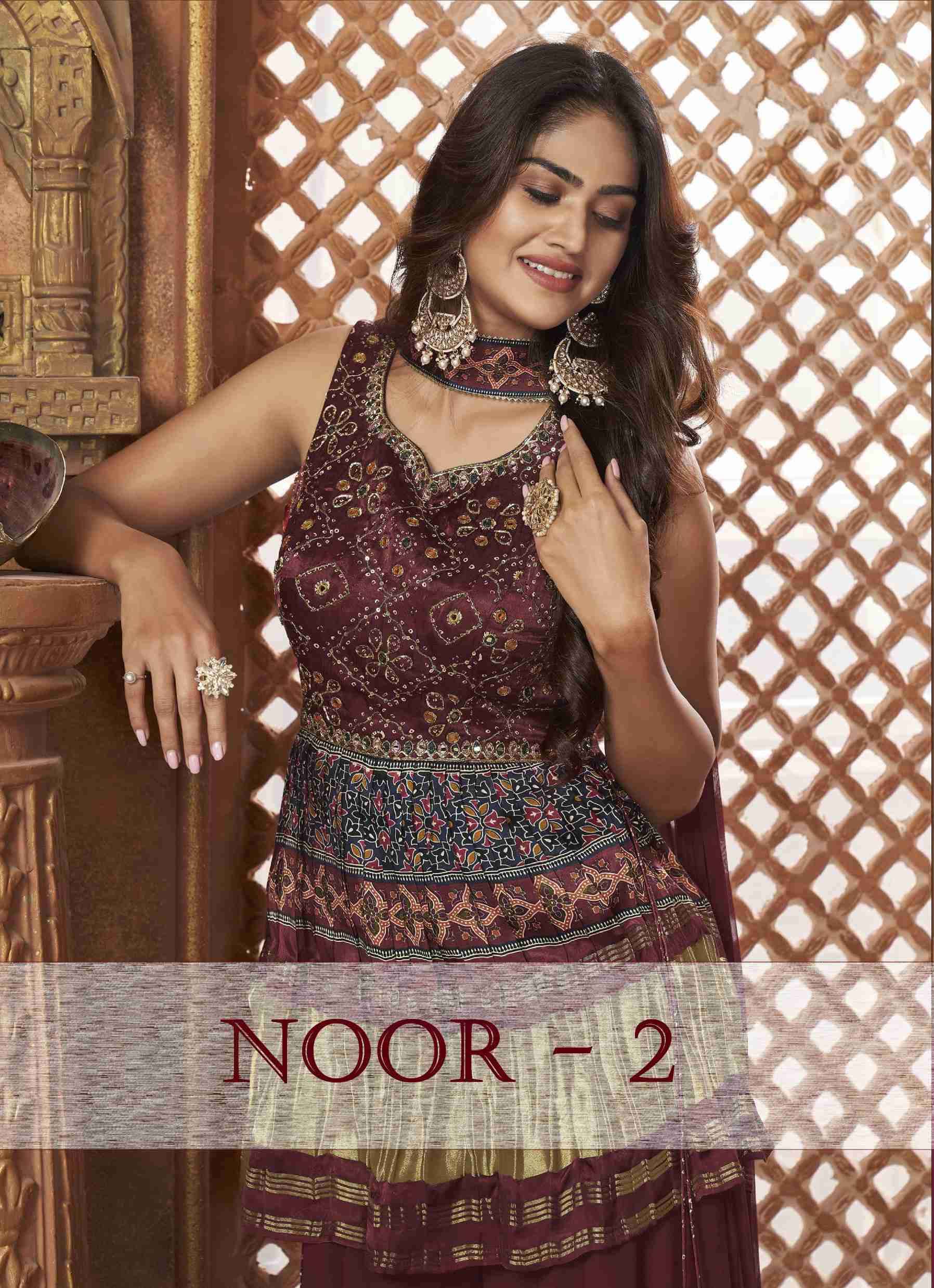 Virasat Noor Designer Peplum Top Sharara Set Festive Collection
