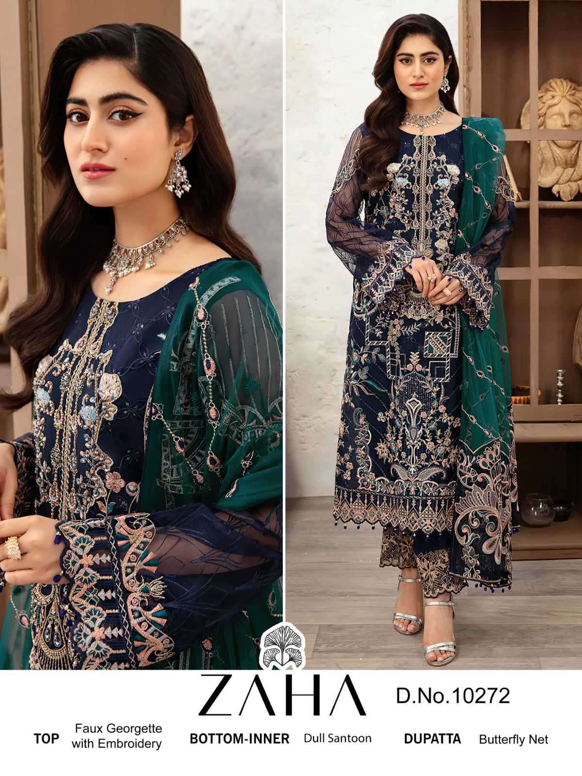 Zaha 10272 Designer Work Pakistani Suit Festive Collection